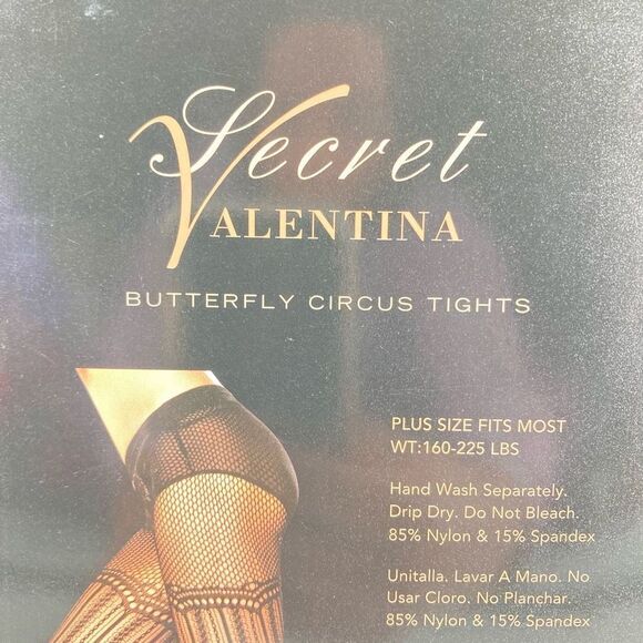 Secret Valentina Women’s Plus Size Black Butterfly Circus Tights OS - Picture 6 of 7